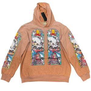 Who Decides War Chalice Embroidered Hooded Sweatshirt in cream cotton EV Bravado